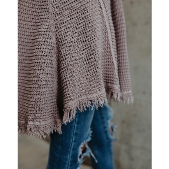 Raw Edge Cold Shoulder Sweater Top LAST ONE ! - Picture 2 of 3